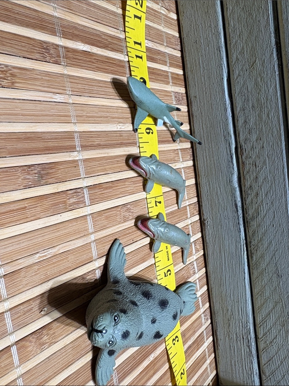 Miniature Seal and Fish Toy Set - Gray